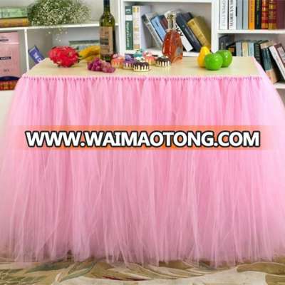 SZPLH Pink Tulle Table Skirt For Party/Wedding