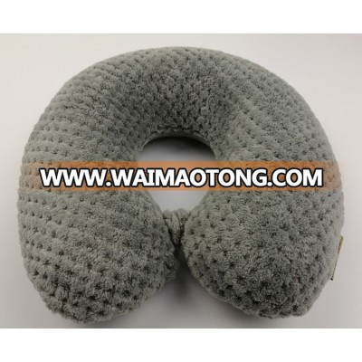 Plush polyester neck pillow jacquard fleece U shape pillow